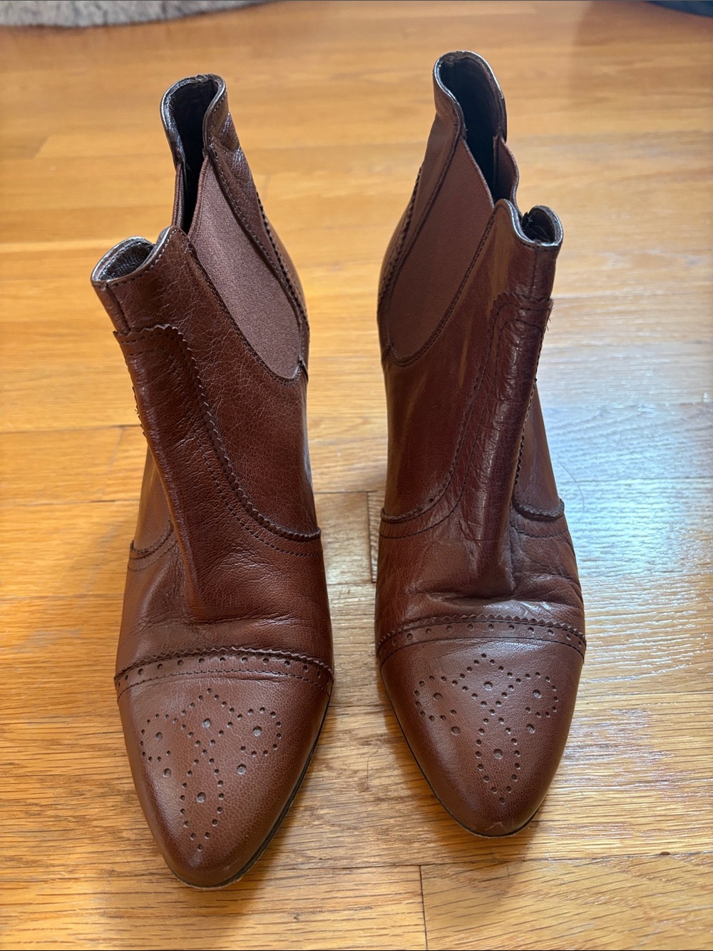 LK Bennett Brown Leather Chelsea Ankle Boots